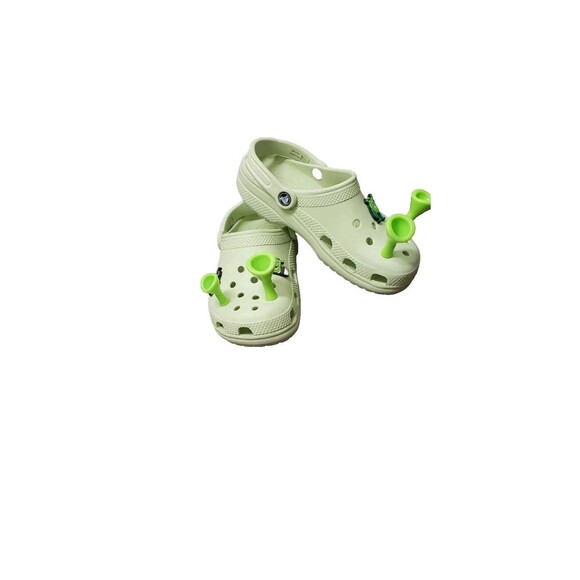 Green Crocs – SHREK CHARMS WOMEN'S 5 MEN'S 7 - Picture 5 of 6